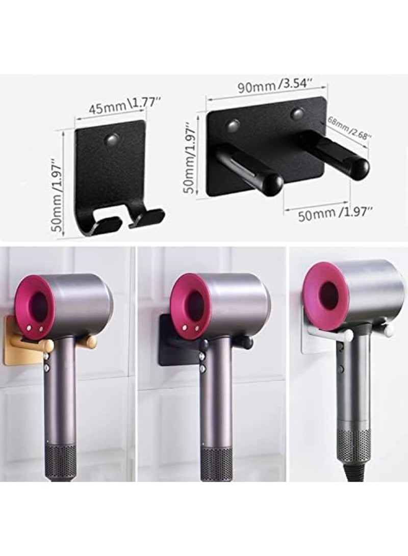 Luckam حامل مجفف الشعر، رف مجفف الشعر اللاصق للجدار، رف مجفف الشعر متعدد الوظائف من سبائك الألمنيوم للحمام وصالون الحلاقة - Image 2