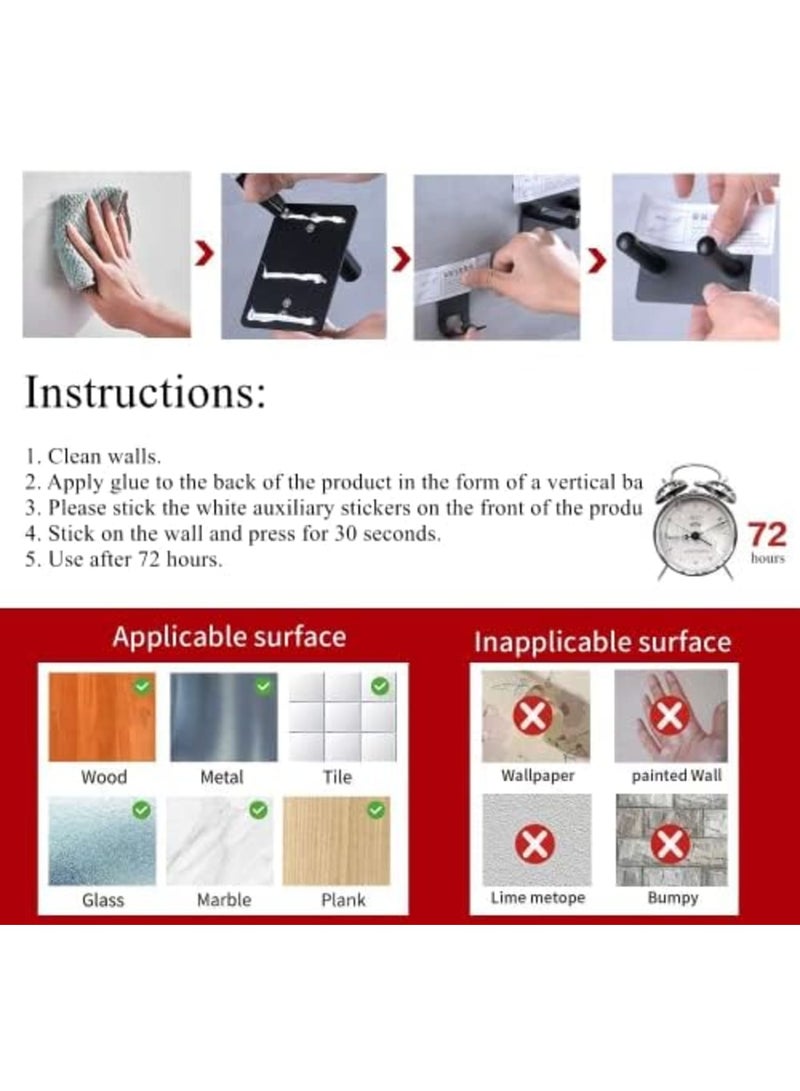 Luckam حامل مجفف الشعر، رف مجفف الشعر اللاصق للجدار، رف مجفف الشعر متعدد الوظائف من سبائك الألمنيوم للحمام وصالون الحلاقة - Image 3