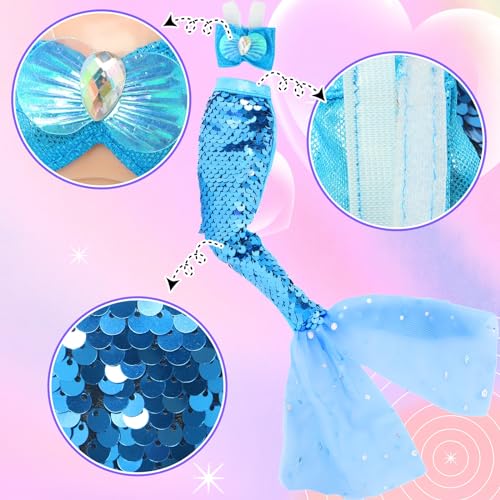 BLIJOLA Doll Clothes 5 Sets Sequins Dresses for 115 Inch Girl Doll Including 2 Mermaid Clothes Swimwear 1 Evening Dress 2 Casual Dress Party Outfits Fashion ShowSequin B - Image 5
