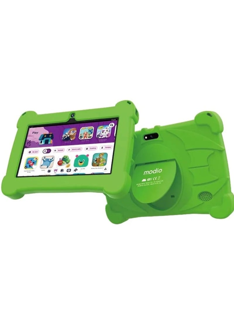MODIO TAB Modio M70 Kids Tablet, 7-inch HD Display, Dual Camera, Android 7.0, 8GB Storage, 3000mAh Battery, Multiple Languages Support (GREEN) - Image 1