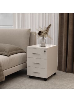 RIGID Three Drawer Mobile Pedestal Storage Unit Beige 56x40x50cm  - Image 1