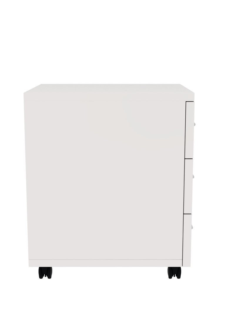 RIGID - Three Drawer Mobile Pedestal Storage Unit Beige 56x40x50cm - Image 1
