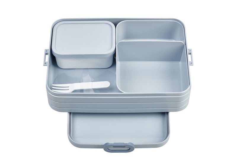 Mepal Bento Box Large - Lunch Box with Bento Box - for 4 Sandwiches or 8 Slices of Bread - Lunch Box for Sandwiches  Small Snacks & Left Overs - Lunch Box Adults - Nordic Blue - Image 1