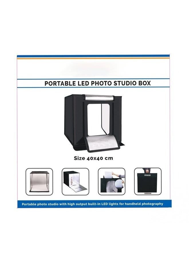 برو ميج صندوق صور LED PB05، 40 × 40 سم، 5500 لومن، 4 خلفيات ملونة (أسود، رمادي، أبيض، خوخي)، باهتة، محمول  - Image 5