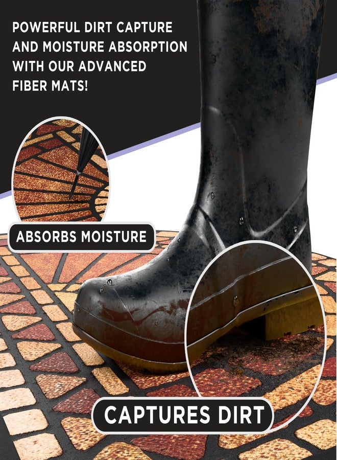 ubdyo Unique Design Door mat - Low Pile Front Doormat Outside Entrance for Efficient Dirt Trapping - All Weather Front Door Mat Indoor Entrance - Anti Slip Welcome Matt Outdoor - (36" x 24", Orange) - Image 3