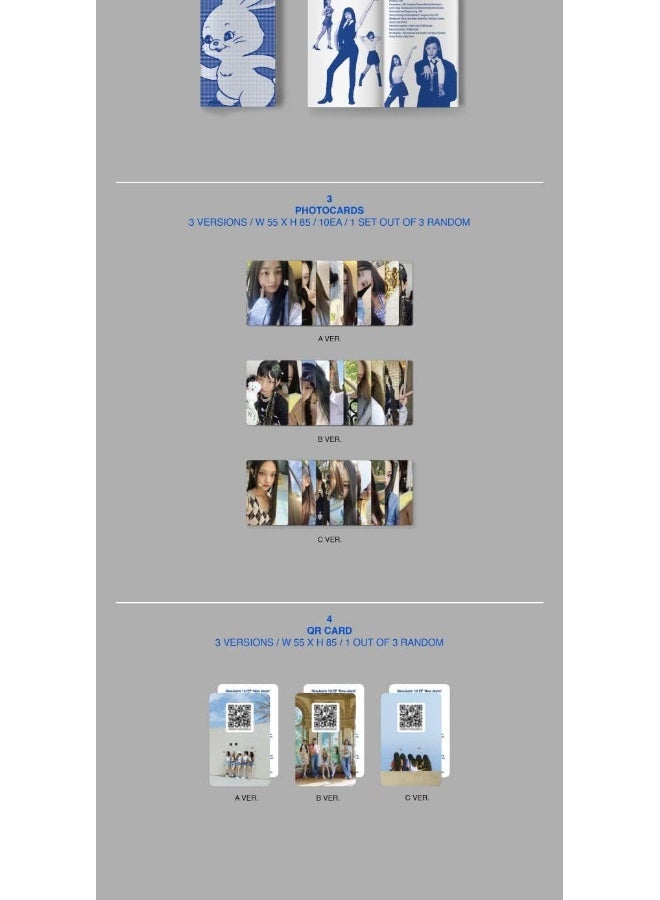 dreamus Newjeans New Jeans 1St Debut Ep Album Weverse Platform Version Qr Card+Lyrics+Photocard+Tracking Sealed, Blue  - Image 4