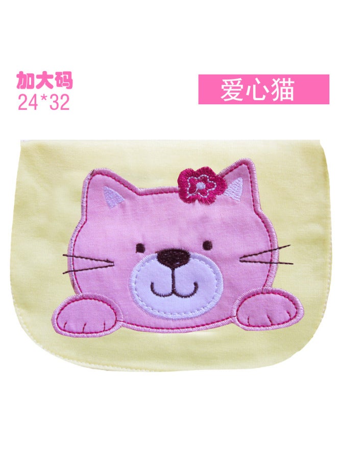 (optional) Plus Size Three-dimensional Embroidery Cotton Children Sweat Absorbent Towel Pad Back Towel 6 Layers Sweat Absorbent Towel