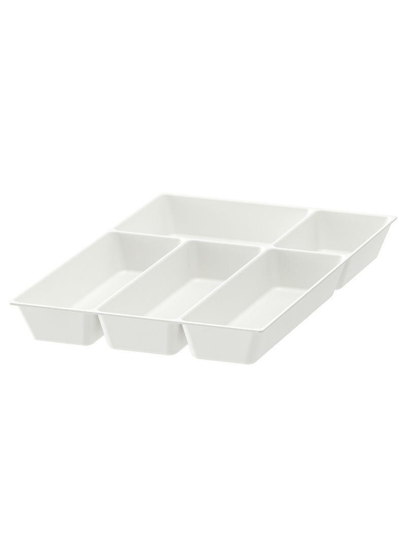 Cutlery Tray Organize Your Utensils with Ease, Featuring Multiple Compartments Ideal for Kitchen Drawer Organization in White 32x50cm
