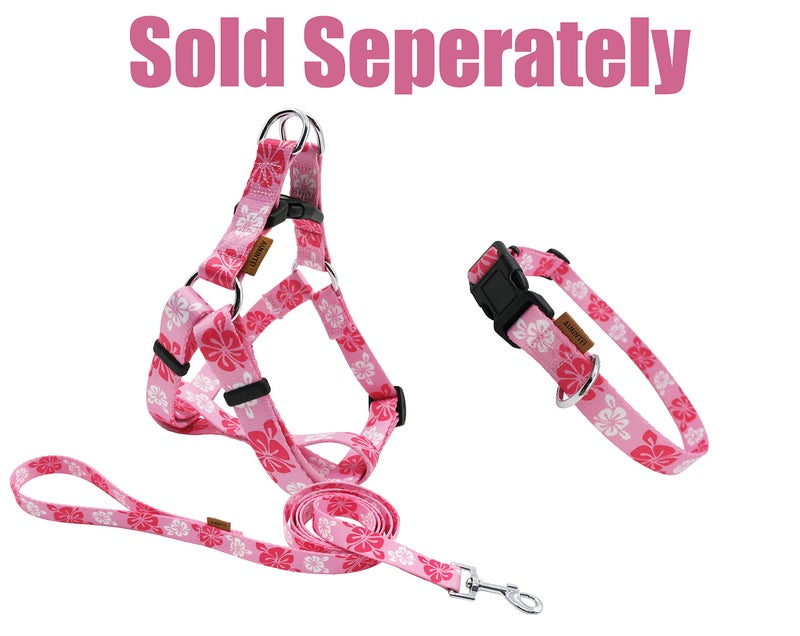 Aiminto Dog Collar, Cute Floral Pattern, Soft and Adjustable Collar with Quick Release Buckle (XS (Neck 9-13", Width 3/8"), Hawaiian Pink) - Image 5