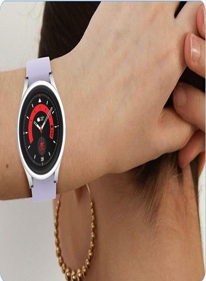 Yrzper Compatible with Samsung Galaxy Watch 5 Pro 45mm Hard PC Protective Case Edge Protector Bumper Frame Cover Shockproof Protective Face for Galaxy Watch 5 Pro 45mm (Clear Silver) - Image 3