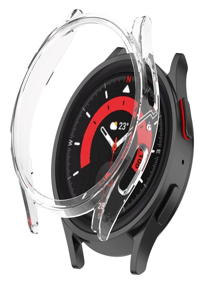 Yrzper Compatible with Samsung Galaxy Watch 5 Pro 45mm Hard PC Protective Case Edge Protector Bumper Frame Cover Shockproof Protective Face for Galaxy Watch 5 Pro 45mm (Clear Silver) - Image 4