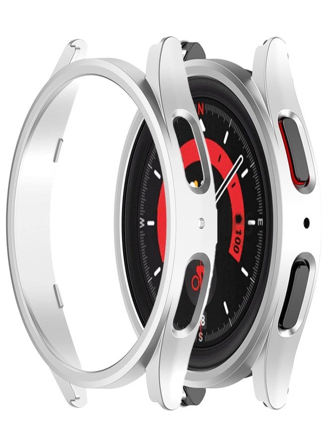 Yrzper Compatible with Samsung Galaxy Watch 5 Pro 45mm Hard PC Protective Case Edge Protector Bumper Frame Cover Shockproof Protective Face for Galaxy Watch 5 Pro 45mm (Clear Silver) - Image 5