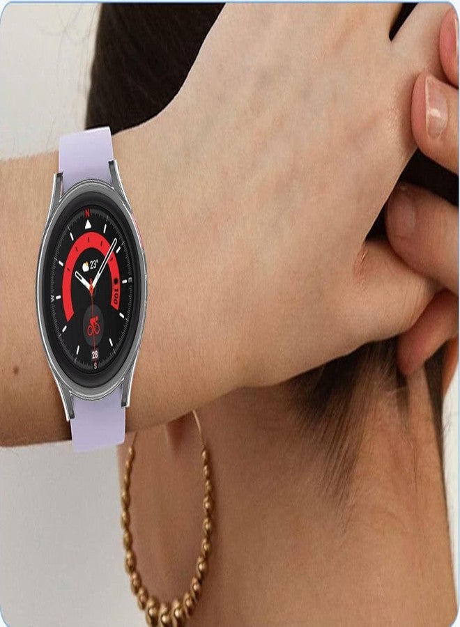 Yrzper Compatible with Samsung Galaxy Watch 5 Pro 45mm Hard PC Protective Case Edge Protector Bumper Frame Cover Shockproof Protective Face for Galaxy Watch 5 Pro 45mm (Clear Silver) - Image 2