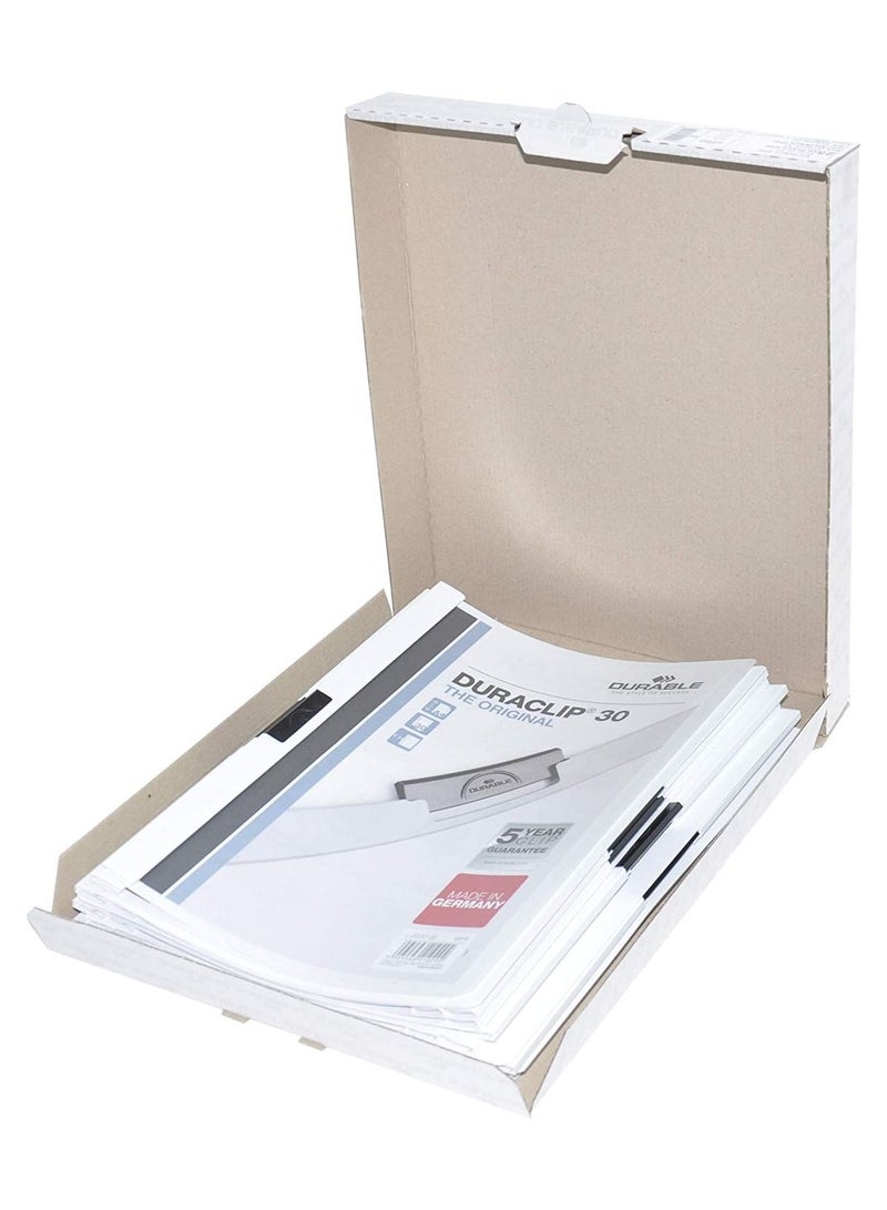 FIS 25-Piece Durable Plastic Duraclip File (A4 Size, White) - DUPG2200-02 - Image 3