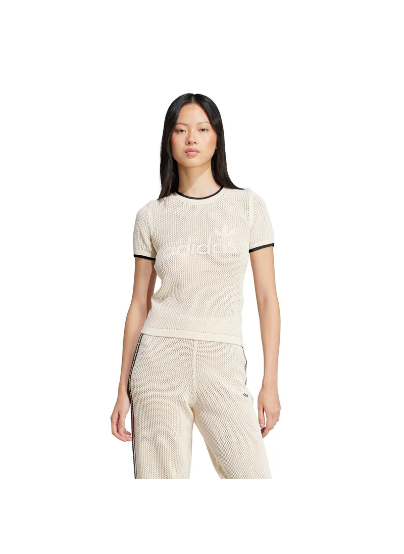 Adidas adidas CROCHET TEE White Originals Women T-SHIRTS