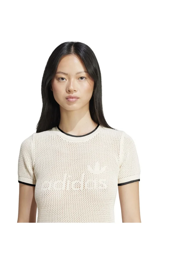 Adidas adidas CROCHET TEE White Originals Women T-SHIRTS