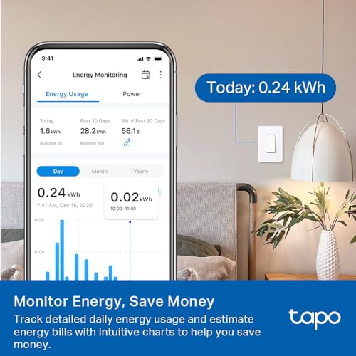 tapo TP-Link Tapo Smart Switch, Single-Pole/3-Way/4-Way, Matter Compatible, Energy Monitoring, Neutral Wire Required, Works with Alexa, Siri, Google Home, SmartThings, UL Certified, 2.4GHZ Wi-Fi, Tapo S515 - Image 4