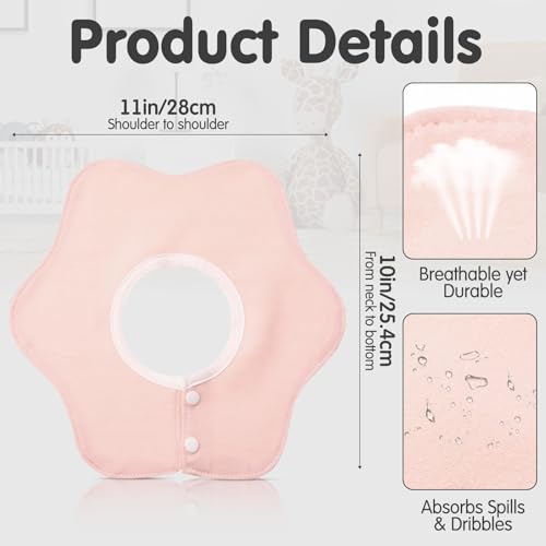 JaGely 12 Pack 360 Rotate Cotton Baby Bibs Soft Absorbent Newborn Drooling Bib for Teething and Feeding Unisex Toddler Baby Bibs Waterproof Snap Cotton Infant Drool Burp Cloth for Infant 012 Months - Image 3