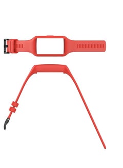 Generic Silicone Watch Strap for Huawei Band 7/Band 6 Pro/Band 6, 360 Degree Protective Device, Silicone Strap with Metal Buckle for Honor Band 6 (Red)  - Image 3