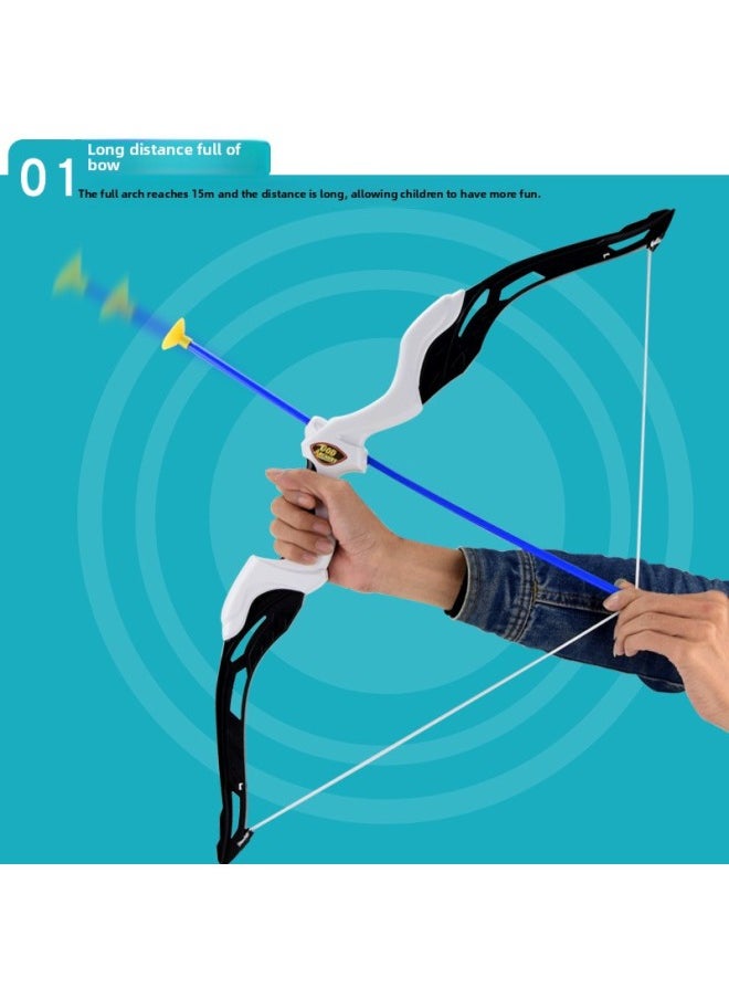 Children's Bow Toy Outdoor Sucker Archery Shooting Target Set Toy Boy Parent-child Sports Shooting Model Toy-Color:Black (Bow +10 Arrows + Arrow Target + Arrow Barrel)  - Image 4