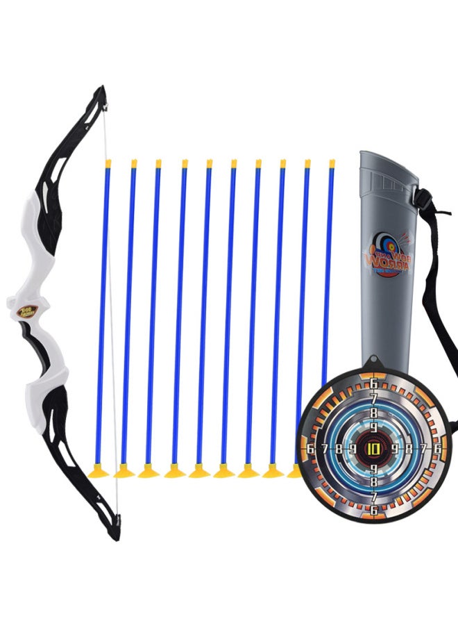 Children's Bow Toy Outdoor Sucker Archery Shooting Target Set Toy Boy Parent-child Sports Shooting Model Toy-Color:Black (Bow +10 Arrows + Arrow Target + Arrow Barrel)  - Image 5