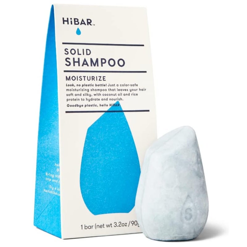 HIBAR Moisturize Shampoo Bar For Dry Frizzy Hair Deeply Nourishing Hydrating With Coconut Oil Vitamin B5 PlasticFree Soap Paraben SulfateFree Color Safe Vegan 1 Solid Bar