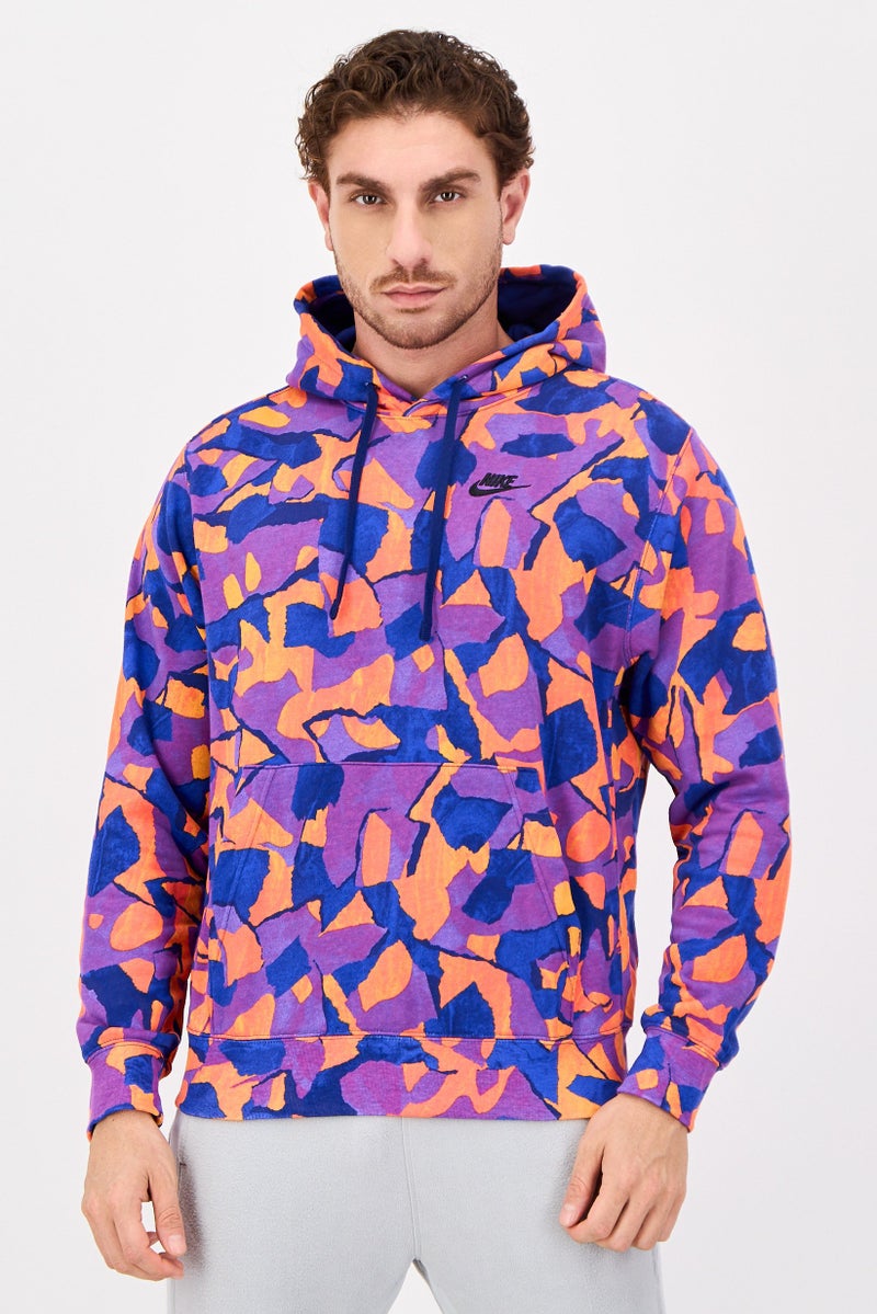 Nike Men Sportswear Fit Allover Print Long Sleeve Outdoor Hoodies, Multicolor - Image 1