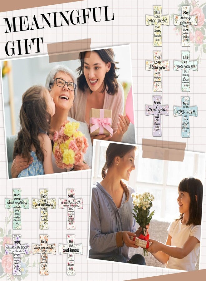 Booson 48 PCS Magnetic Cross Bookmarks Christian Cross Page Markers Flowers Bookmark with Religious Bible Verses Inspiration Sayings Gifts for Mother's Day Women Students Bible Study School Church - Image 5