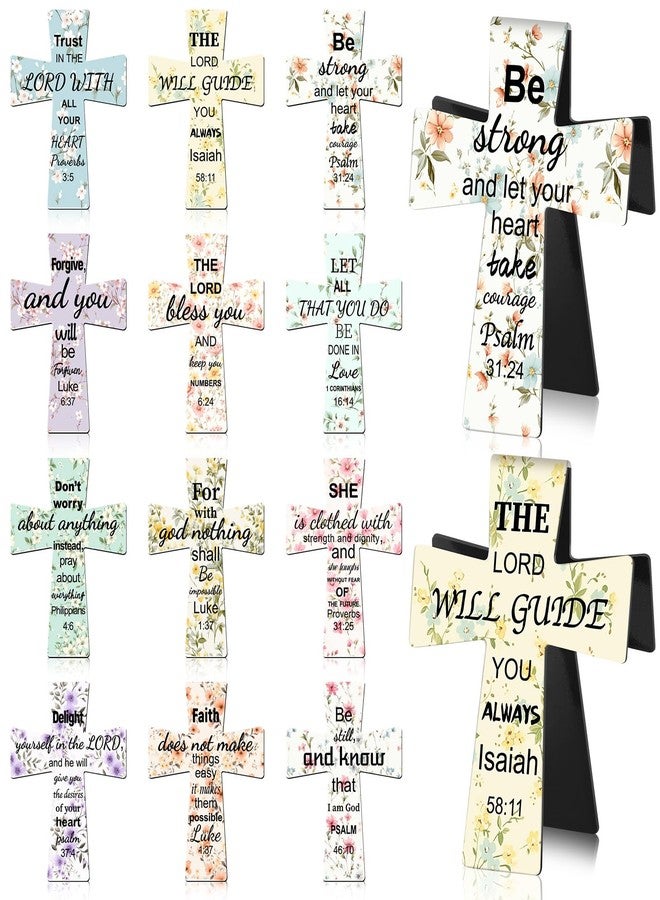 Booson 48 PCS Magnetic Cross Bookmarks Christian Cross Page Markers Flowers Bookmark with Religious Bible Verses Inspiration Sayings Gifts for Mother's Day Women Students Bible Study School Church - Image 1