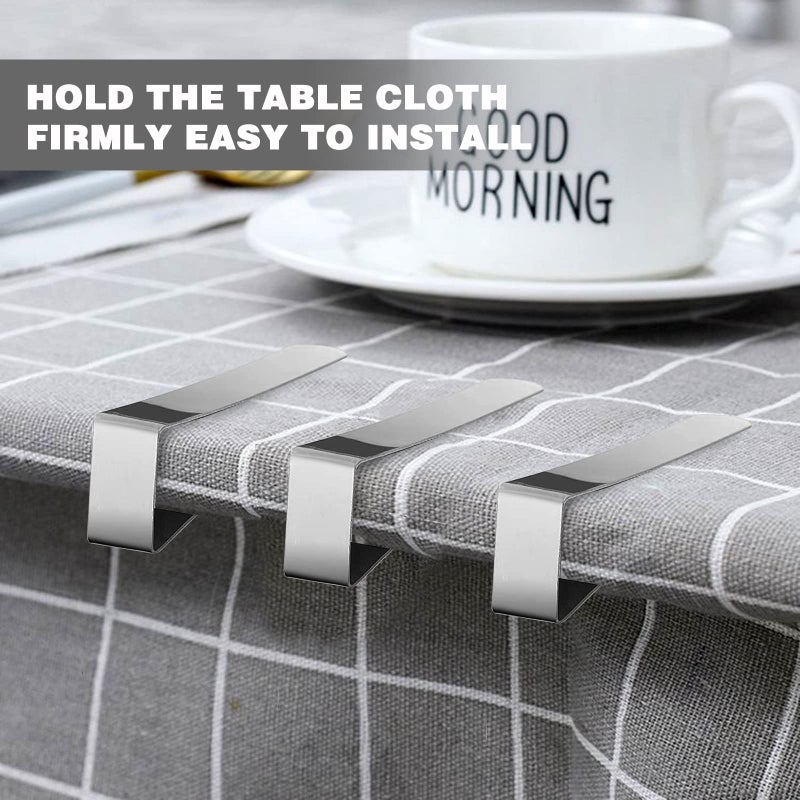 T-Antrix 12 Pack Tablecloth Clips- Picnic Table Cloth Clips- Stainless Steel Table Cloth Cover Clamps- Table Clips for Restaurant Picnics Marquees Weddings Graduation Party- Fits Up to 1.7  Thick Tables - Image 5