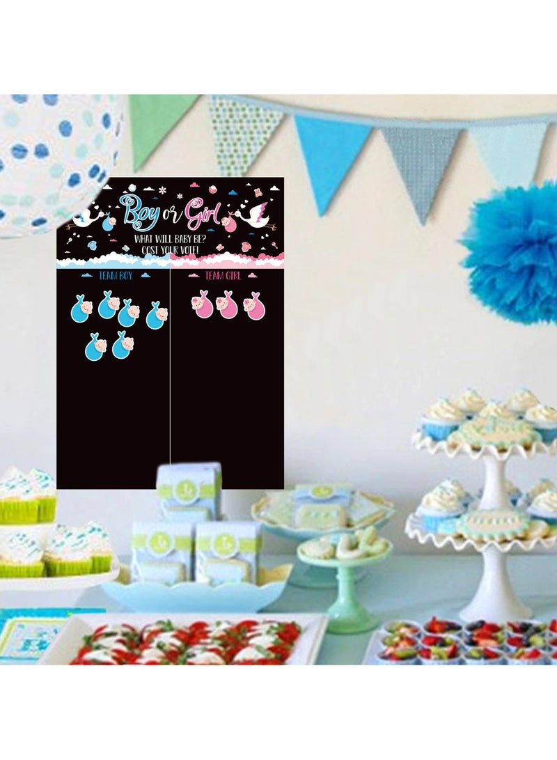 لوحة الكشف عن جنس الطفل مع مجموعة ملصقات ألعاب ملصقات لحفلات استقبال المولود الجديد - Image 2