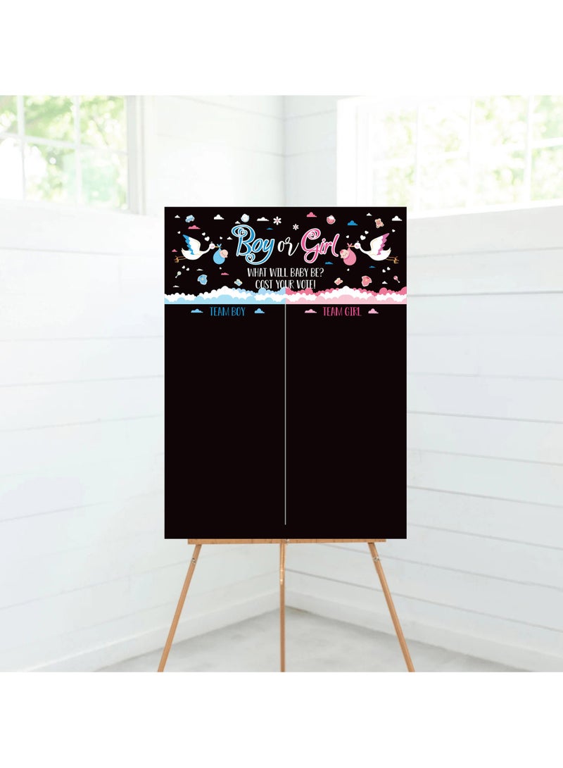 لوحة الكشف عن جنس الطفل مع مجموعة ملصقات ألعاب ملصقات لحفلات استقبال المولود الجديد - Image 3