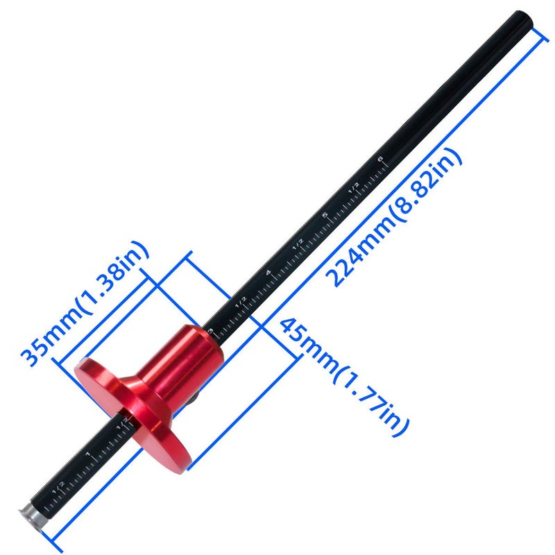 Single Wheel Marking Gauge Woodworking Scriber with Inch And Mm Scales For Accurate Parallel Line Creation And Mortise Measurement - Image 3