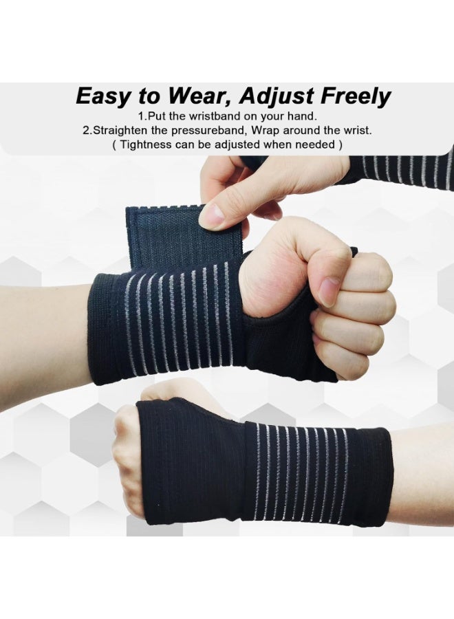 STL 2 Pack Wrist Brace, Compression Wrist Support Splint for Women Men, Adjustable Wrist Strap Compression Wraps Fit Right Left Hand for Fitness, Carpal Tunnel Arthritis, Tendonitis, Wrist Pain - Image 3