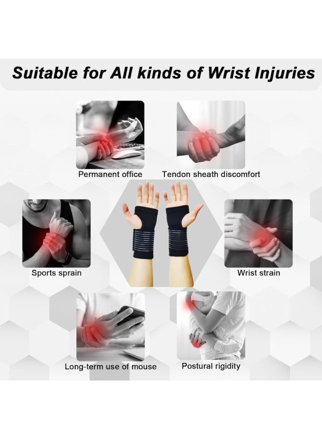 STL 2 Pack Wrist Brace, Compression Wrist Support Splint for Women Men, Adjustable Wrist Strap Compression Wraps Fit Right Left Hand for Fitness, Carpal Tunnel Arthritis, Tendonitis, Wrist Pain - Image 5