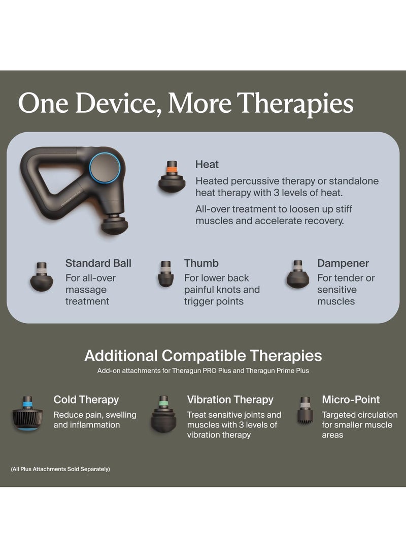 Therabody - TheraGun Prime Plus Heated, Powerful Massage Gun for Enhanced Warm-Up & Recovery - Quiet Deep Tissue Percussive Massage Gun for Pain Relief in Neck, Back, Leg, Shoulder and Body (Prime Plus) - Image 1