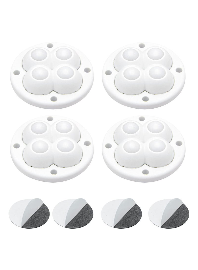Y&D SYOSI 12 Pcs Self Adhesive Caster Wheels, Mini Wheels for Small Appliances 360° Rotation Swivel Nylonad Rollers Bins/Storage Boxes/Furniture Bins (White)  - Image 1