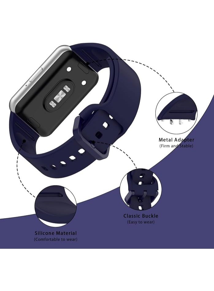 QIRG Silicone Sport Band for Samsung Galaxy Fit 3, Adjustable Replacement Watch Strap for Galaxy Fit 3 Women Men(Blue) - Image 2