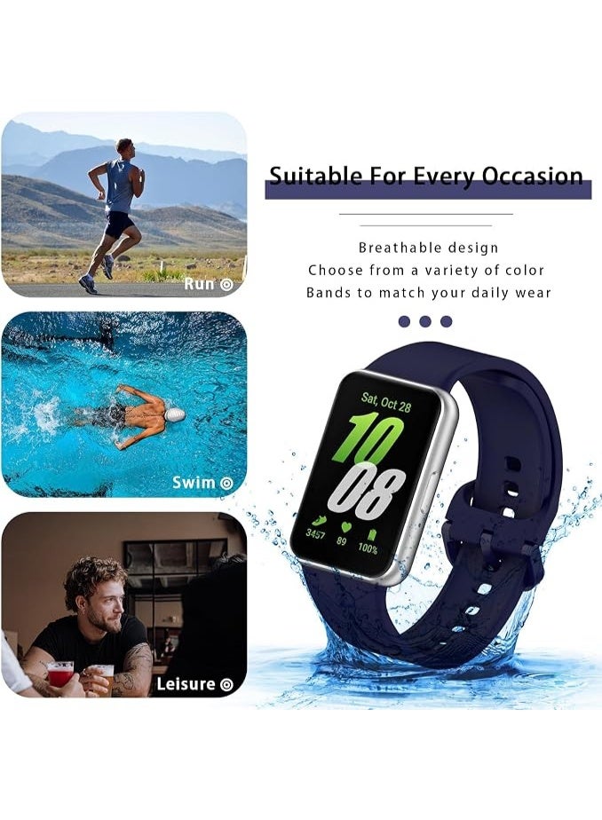 QIRG Silicone Sport Band for Samsung Galaxy Fit 3, Adjustable Replacement Watch Strap for Galaxy Fit 3 Women Men(Blue) - Image 5