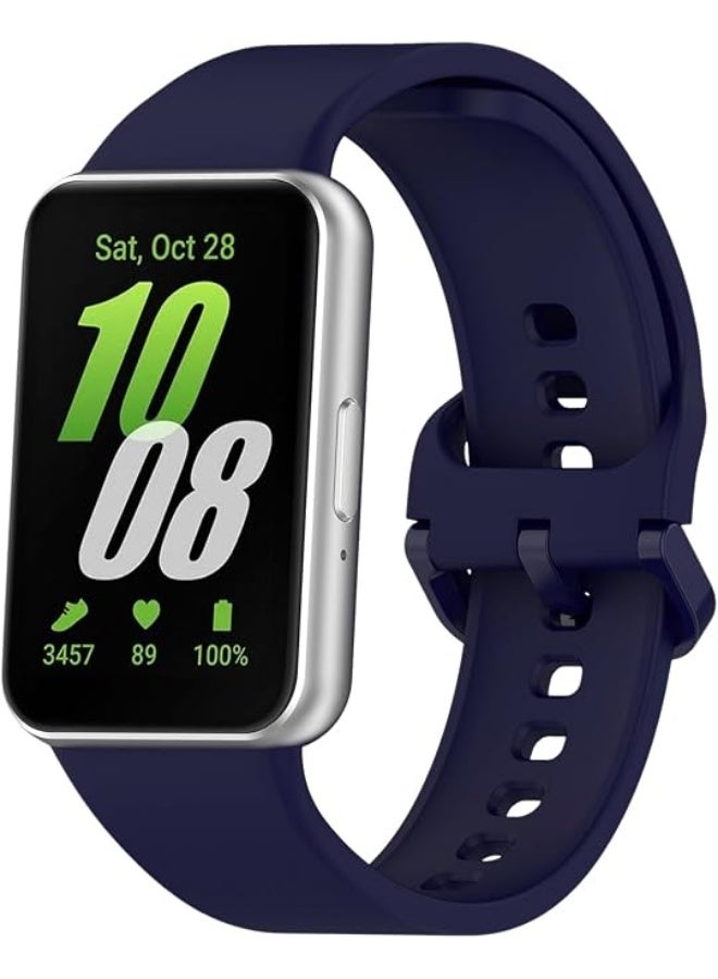 QIRG Silicone Sport Band for Samsung Galaxy Fit 3, Adjustable Replacement Watch Strap for Galaxy Fit 3 Women Men(Blue) - Image 1