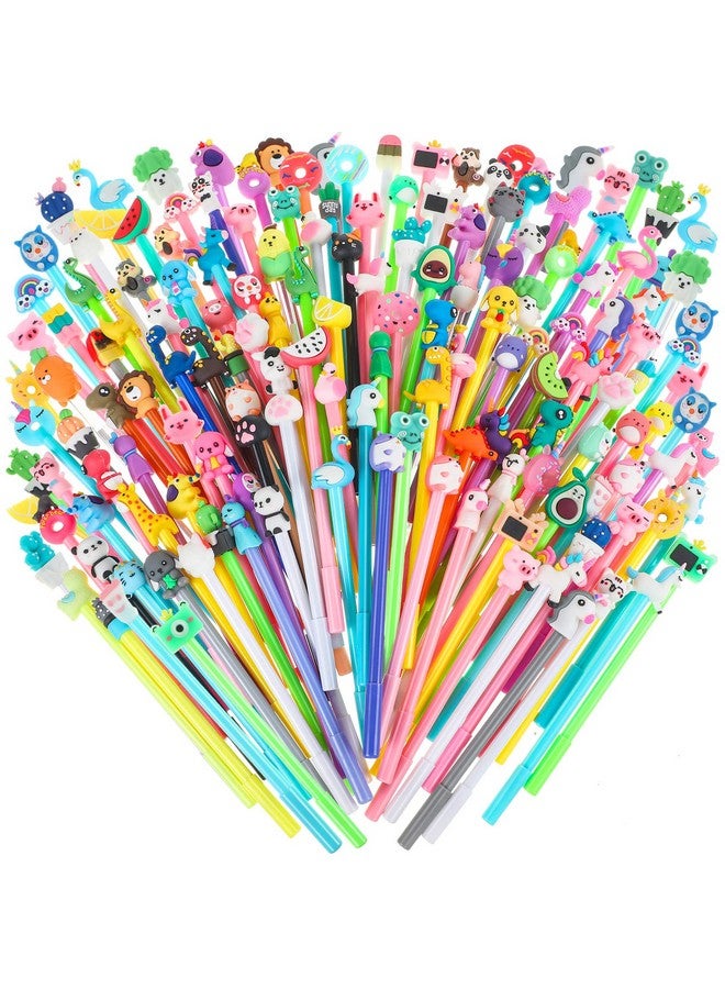 Marspark 200 Pieces Cute Cartoon Gel Ink Pens, Black Ink, Various Animal Series, Suitable For Kids, Office, School Supplies - Image 1