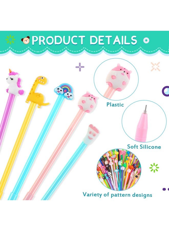 Marspark 200 Pieces Cute Cartoon Gel Ink Pens, Black Ink, Various Animal Series, Suitable For Kids, Office, School Supplies - Image 3