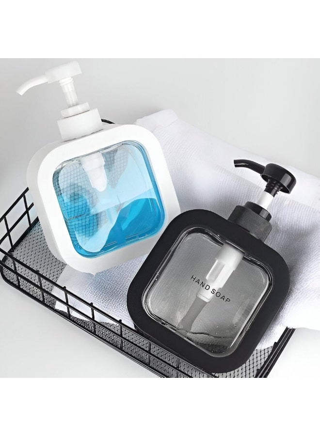 500ml Square Clear Soap Dispenser Bottle, Refillable Bathroom Soap Dispenser for Lotion, Shampoo and Shower Gel, Elegant Kitchen Decor (1Pcs, Black) - Image 5