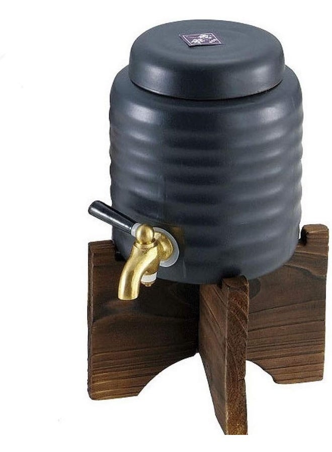 JapanBargain 1922, Ceramic Shochu Server Cold Sake Wine Dispenser Counter Top Wine Barrel, 1 Liter - Image 1