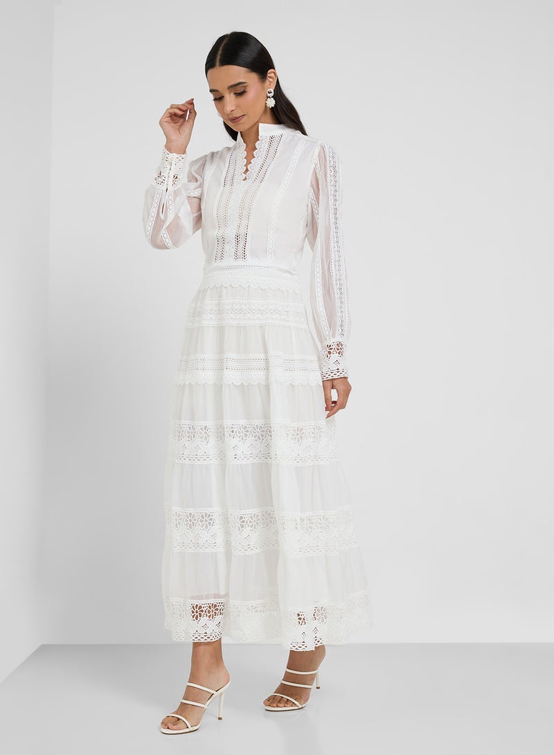 Khizana Top & Skirt Set With Lace Trims  - Image 5