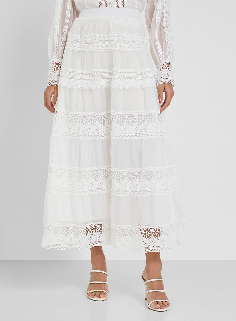 Khizana Top & Skirt Set With Lace Trims  - Image 4