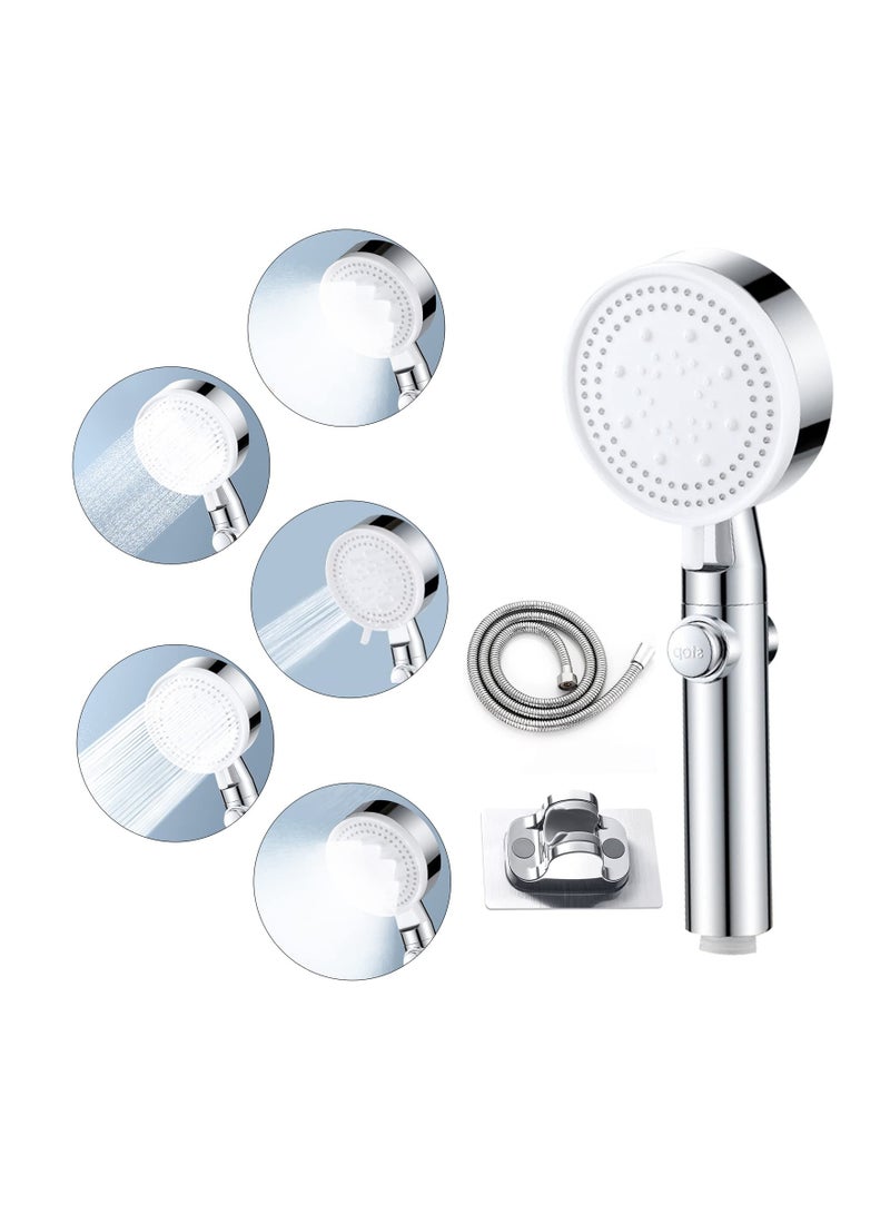 Premium High Pressure Handheld Shower Head with 5 Versatile Spray Settings and Easy ON OFF Switch for Ultimate Shower Relaxation - Image 1