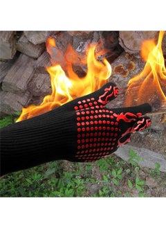 BBQ Extreme Heat Resistant Gloves for Home Kitchen Outdoor Hand Protection Five Fingers Grill Microwave Oven Mitts for Cooking, Grilling, Baking,Barbecue