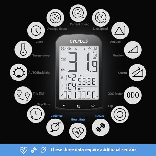 CYCPLUS GPS Bike Computer with Mount, Wireless Cycling Computer Ant+ Waterproof Speedometer and Odometer M1 and Z2 Handlebar Mount - Image 3
