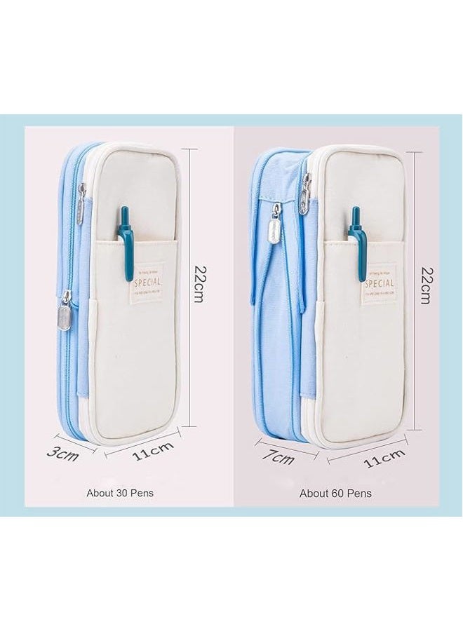 ARNUIXTY Large Storage Pencil Case Pen Bag with Zipper Big Capacity Pouch Organizer for Office Travel Holder Box - Image 3